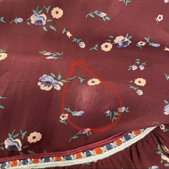 Ulla Johnson Silk Leena Floral Embroidered Burgundy Midi Dress 4 - Picture 11 of 15